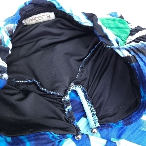 Arden B Blue Floral Strapless BodyCon Rouged Dress Sz X - Picture 5 of 10